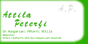 attila peterfi business card
